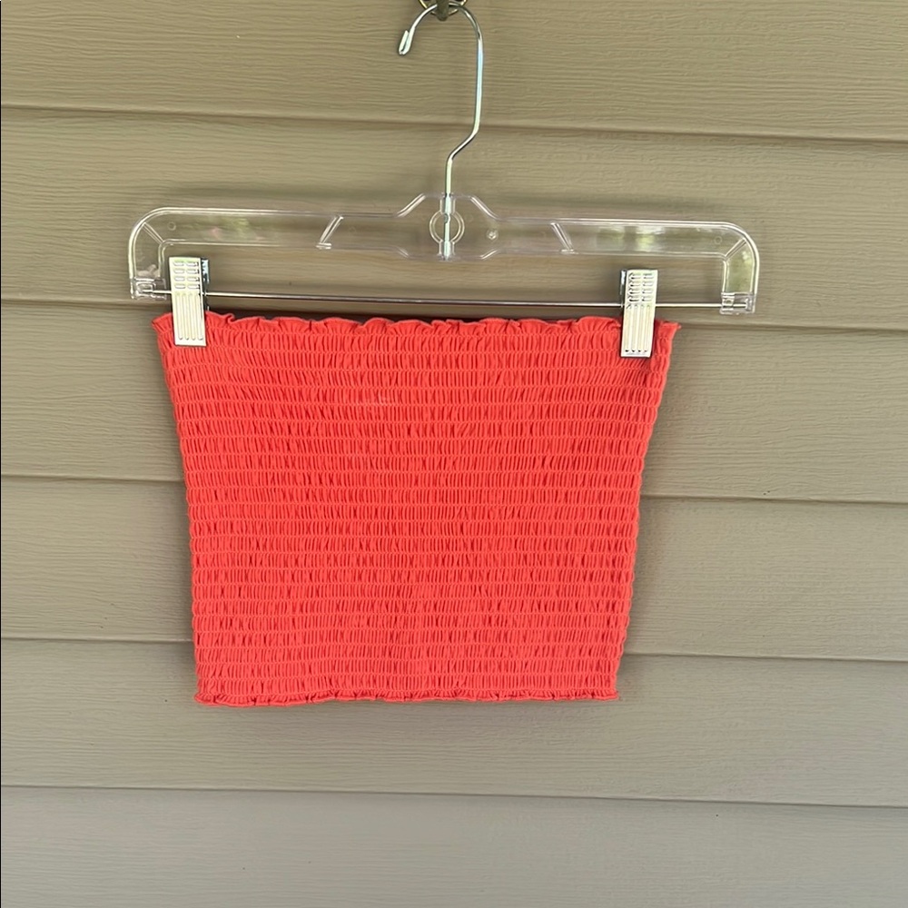 Hollister Coral Smocked Tube Top - Size XS